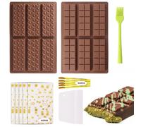 Paquete De 4 Molde Chocolate,Juego De Molde Chocolate Dubai,Viene Con EspáTula,Cepillo De Silicona Y Bonita Bolsa,Molde De Chocolate Para Bombones De Chocolate,Silicona De Calidad Alimentaria