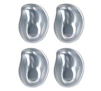 Paquete de 4 moldes elegantes de aleación de aluminio con forma de melocotón y mangos, herramienta para hornear postres, helados, chocolate, fácil liberación, moldeadores de mochi