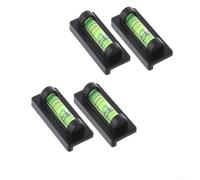 Paquete de 4 niveles de burbuja con base magnética, transportador de precisión portátil para calibración de marcos de fotos y alineación de trípode de RV, medición tubular negra y verde