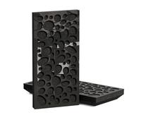 Paquete de 4 paneles decorativos acústicos estrechos | 50 x 25 cm | Absorción de sonido interior del hogar y control de eco | Diseño moderno orgánico | Grosor del modelo: [K3-33 mm | Plástico negro