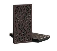 Paquete de 4 paneles decorativos acústicos estrechos | 50 x 25 cm | Absorción de sonido interior del hogar y control de eco | Diseño moderno orgánico | Grosor del modelo: [K5-53 mm | Wengué]