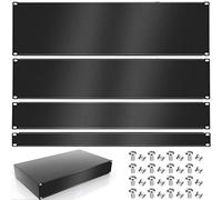 Paquete de 4 paneles en blanco de 1U/2U/3U/4U, panel ciego de metal desmontado, panel en blanco para montaje en rack de servidores o gabinete de red, negro, 4 tamaños