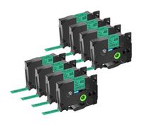 Paquete de 4, paquete de 8 etiquetas laminadas TZe731 de 12mm, cinta negra sobre cinta verde TZ741 721, Compatible con etiquetadora D210 550 E200(8PK)