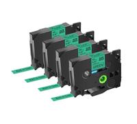 Paquete de 4, paquete de 8 etiquetas laminadas TZe731 de 12mm, cinta negra sobre cinta verde TZ741 721, Compatible con etiquetadora D210 550 E200(4PK)