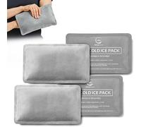 Paquete de 4 paquetes de hielo reutilizables para lesiones, paquete de hielo suave con tela de forro polar suave de terciopelo, juego de paquetes de hielo flexibles de gel caliente y frío, paquetes