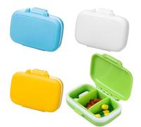 Paquete de 4 pastilleros, pastilleros portátiles de viaje, 3 compartimentos, organizador de medicamentos, contenedor a prueba de humedad para vitaminas, aceite de pescado