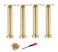Paquete de 4 patas ajustables de latón para muebles, soporte de sofá de metal dorado de 9.84 pulgadas para armario, mesa de café, soporte de TV, sofá y silla, duradero, elegante, perfecto para