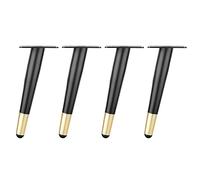 Paquete de 4 patas ajustables de metal modernas de 25 cm, patas de mesa cónicas negras y doradas para mesas de café y armarios, capacidad de carga de 800 kg, soporte resistente y diseño elegante