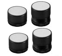 Paquete de 4 patas ajustables para mesa de cama para elevar muebles con construcción de silicona de metal y características de reducción de ruido (negro)