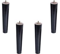 Paquete de 4 patas cónicas de madera maciza para sofá, mesa de café, mueble de TV, con perno de gancho roscado M10, color negro (70 cm, 60 cm)