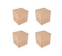 Paquete de 4 patas cuadradas de madera maciza para muebles, sofás, escritorios, camas, mesas y sillas, 3 pulgadas de altura, patas de madera resistentes (5 x 5 x 8 cm)