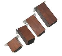 Paquete de 4 patas cuadradas de madera maciza para sofá de 5 cm de ancho, patas de madera de roble con placa de montaje y tornillos, acabado de nogal de 12 cm de alto, perfectas para decoración del