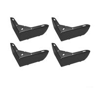 Paquete de 4 patas de acero al carbono en forma de L para mesitas de noche, sofás y más (negro)