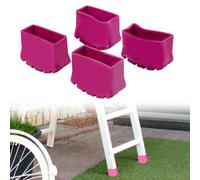 Paquete de 4 patas de escalera de goma color rojo rosa, protectores antideslizantes para patas de silla para suelos de madera dura, almohadillas de reducción de ruido para mesas y taburetes