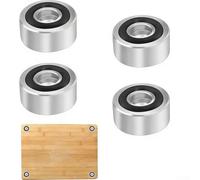 Paquete de 4 patas de latón para tabla de cortar con almohadillas antideslizantes, elevadores de muebles plateados para tablas de cortar, gabinetes, bandejas, para una fácil instalación, patas de