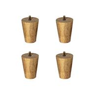 Paquete de 4 patas de madera de roble para sofá, patas cónicas para muebles con perno M8/M10, fácil instalación, altura de 20 cm, perfectas para proyectos de bricolaje.