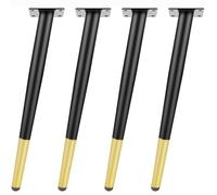 Paquete de 4 patas de mesa ajustables, cónicas, de repuesto para muebles, patas de base, patas de armario, patas de apoyo para sofá, cama, TV, mueble, silla, escritorio, con tornillos (negro y dorado