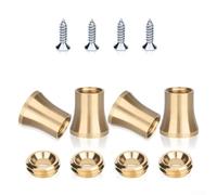 Paquete de 4 patas de tabla de cortar de latón macizo con almohadillas de silicona antideslizantes y tornillos para tablas de cortar de madera para evitar deslizamientos y mejorar el flujo de aire en