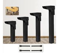 Paquete de 4 patas plegables de hierro de 90°, soportes ajustables para laptop, escritorio, mesa de café, mesita de noche y piel moderna para oficina en casa