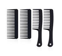 Paquete De 4 Peines De Dientes Anchos, Peines De Plástico, Herramientas Para Peinar El Cabello, Herramientas De Peluquería, Peines Ligeros Y Duraderos, Adecuados Para El Hogar Y La Peluquería
