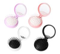 Paquete De 4 Peines Plegables Redondos, Peine Con Espejo, Peine Portátil, Lindo Mini Peine, Peine Con Cojín De Aire