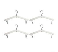 Paquete de 4 perchas de viaje plegables ligeras de plástico ABS, diseñadas para la organización de ropa y calcetines con ahorro de espacio y construcción para uso en viajes (blanco)