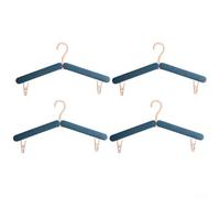 Paquete de 4 perchas plegables de plástico ABS para ropa y calcetines, diseñadas para una portabilidad ligera y una organización conveniente durante el viaje o almacenamiento (azul)