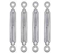 (paquete de 4 piezas) Tensor de alambre tensor M8, tensores ajustables ojo y ojo, tensión del cable de cuerda (4 piezas, M8)