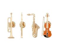 Paquete de 4 pines esmaltados para guitarra eléctrica de aleación de metal, insignias de instrumentos musicales para camisa, chaquetas, mochilas, accesorios de guitarra eléctrica, insignias esmaltadas