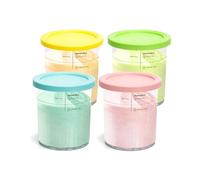 Paquete de 4 pintas y tapas Ninja Creami Deluxe, tazas XL de tamaño familiar de 24 onzas para Ninja Creami 11 en 1 NC501 NC500 Series Deluxe Ice Cream Maker