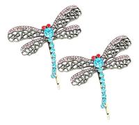 Paquete De 4 Pinzas Para El Pelo De Libélula, Decoración De Cristal De Moda, Clip De Una Pieza Para Niñas, Tiara Creativa Con Diamantes De Imitación, Clip De Fijación Para Peinado