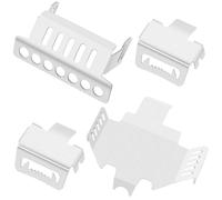 Paquete de 4 placas protectoras de acero inoxidable Vgoohobby para chasis RC, protector delantero compatible con Traxxas TRX-4 1/10 RC Crawler Ca