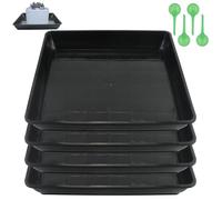 Paquete de 4 platillos Cuadrados para Plantas, 30 cm, Bandeja de Goteo de Agua para Plantas, platillos para macetas, macetas cuadradas para Interiores y Exteriores, sin Agujeros, platillo de