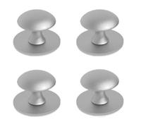 Paquete de 4 pomos de aluminio para cajones con cómodas asas, acabado negro mate y plateado, fácil de instalar y quitar, repuesto para armarios, aparadores, armarios, refrigeradores, puertas