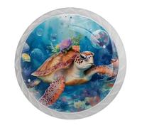 Paquete de 4 pomos de puerta de flor de tortuga, pomos redondos blancos de 35 mm para cajones de cocina, armarios de cocina, muebles de cocina, con tornillos de 2 tamaños