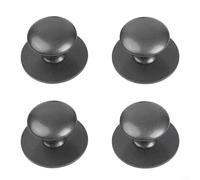 Paquete de 4 pomos de repuesto de aluminio para armarios, cajones, puertas correderas, electrodomésticos y respaldo con método de extracción de secador de pelo (gris)