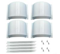 Paquete de 4 protectores de cabezal de aspersor, riego ajustable con polipropileno resistente a los rayos UV para deflector de pulverización de agua de césped y prevención de vehículos (blanco)