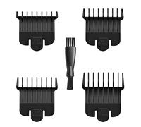 Paquete de 4 protectores de cortapelos para Andis T Outliner, 1/16", 1/8", 1/4", 3/8", juego de peines de fijación de hoja a presión con cepillo para cortapelos modelo #04710/04521, negro