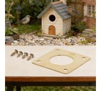 Paquete de 4 protectores de entrada de metal para casa de pájaros con acabado dorado resistente a la corrosión para seguridad del nido contra depredadores, incluyendo serpientes y mapaches, se adapta