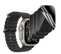 Paquete de 4 protectores de pantalla de privacidad para Apple Watch Ultra/Ultra 2/Ultra 3 de 49 mm, [no de vidrio] [antiespía mejorado] Película de TPU suave, antiespía, sensible al tacto