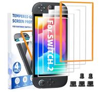 Paquete de 4 protectores de pantalla de vidrio templado para Nintendo Switch 2 [7.9 pulgadas] 2025, con marco de alineación, kits de limpieza, protector de pantalla Ultra HD para Switch 2, con kit de