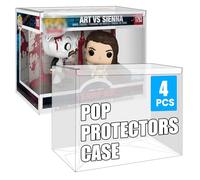 Paquete de 4 protectores Pop de 0.5 mm compatibles con Funko Pop Towns/Moments/Rides, vitrina transparente resistente, resistente a los arañazos, parte inferior de bloqueo automático, película