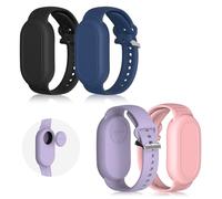 BIQIRE [Paquete de 4] Pulsera compatible con Samsung SmartTag 2 (2023), pulsera de silicona suave con 2 soportes para niños, galaxia oculta, funda inteligente para niños pequeños y ancianos