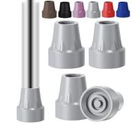 Paquete de 4 puntas de goma de repuesto para bastón de 3/4 pulgadas, puntas de muleta de goma resistentes antideslizantes para caminantes, cómodas, sillas de ducha, patas de bastón (gris)