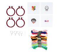 Paquete de 4 puntos de cruz estampados de Harry Potter, kit de inicio de bordado para principiantes, cuatro patrones, manualidades divertidas y fáciles de dijes para mochila