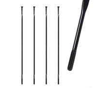 Paquete de 4 radios rectos de 14 g de acero inoxidable T302 negro para ruedas de carbono de carretera de montaña, serie Wing20 de 258 a 270 mm con pezones (ala de 270 mm 20)