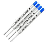 Paquete de 4 recambios de tinta azul mediano Schmidt P900 estilo Parker