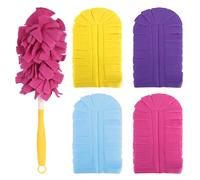 Paquete de 4 recambios magnéticos para Swiffer con 1 mango, plumero reutilizable lavable para plumero Swiffer con imán de polvo, para polvo y suciedad en hogares y escuelas