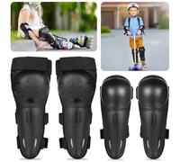 Paquete de 4 rodilleras y coderas para motocicleta juvenil, protectores de espinillas y articulaciones para niños, juego de protección ajustable para ciclismo, patineta, esquí, deportes de motocross