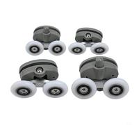 Paquete de 4 rodillos dobles de mariposa para puerta de ducha con ruedas superiores e inferiores, opciones de diámetro de 19/23/25/27 mm, ajustables a puertas con marco o sello magnético (25 mm)